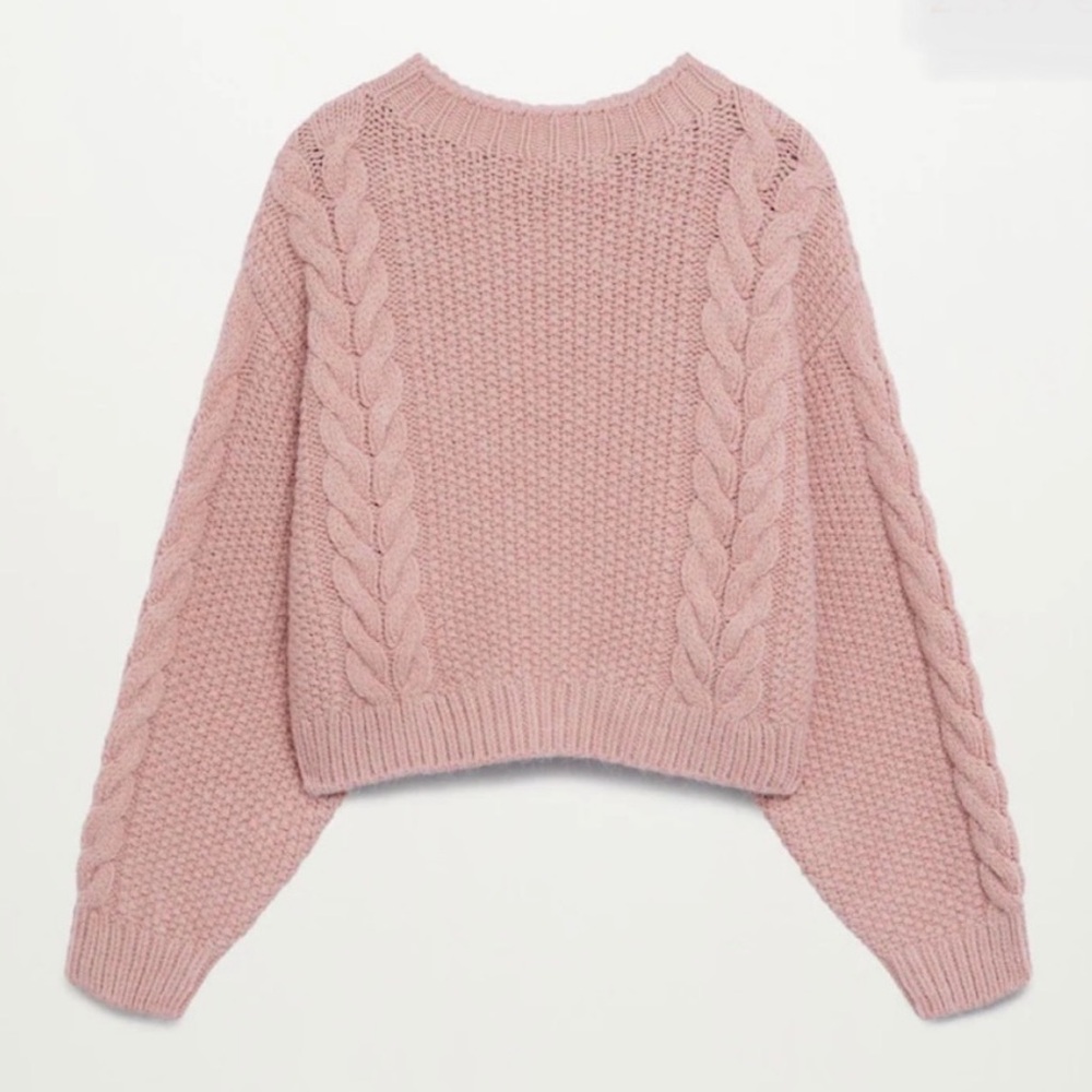 Mango Sweater Home in Pink, Size Large